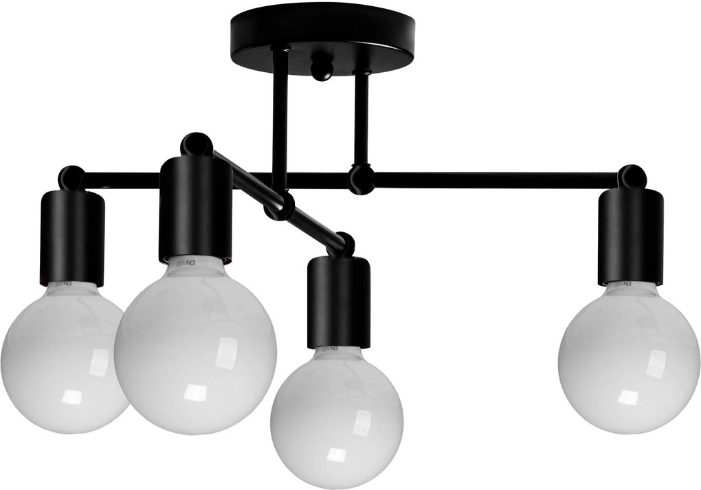 Lampa Sufitowa Wisząca Poczwórna 392200 Czarny Mat