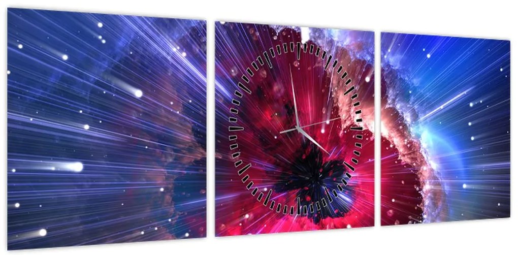 Obraz - Energia Wszechświata (z zegarem) (90x30 cm)
