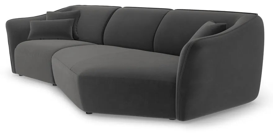 Ciemnoszary aksamitny narożnik Tokyo – Cosmopolitan Design