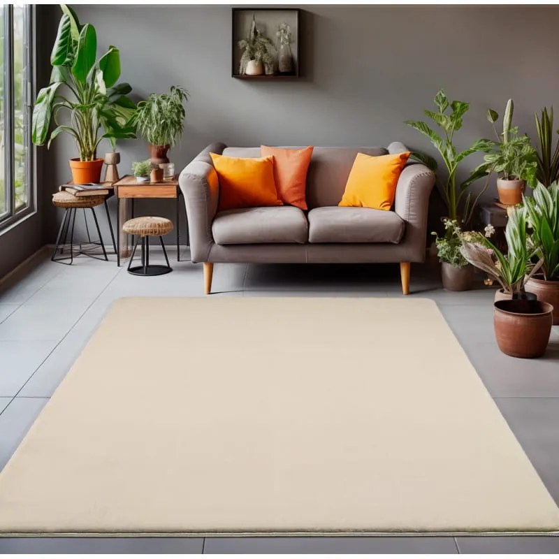 Dywan pluszowy Luxy kremowy 80 cm x 250 cm