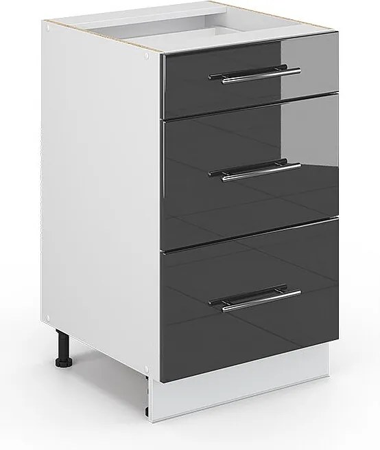 Szafka dolna do kuchni antracyt wysoki połysk 50x51.6x82 fame-line