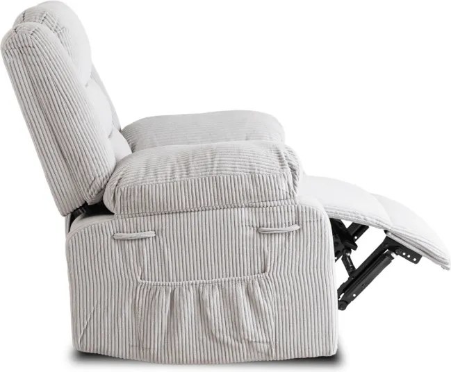 Fotel Rozkładany z Podnóżkiem ARTURO Szary Nowoczesny