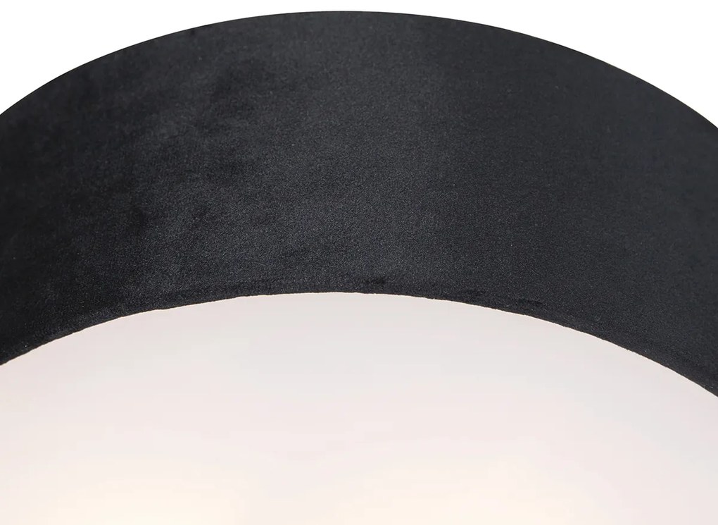 Nowoczesna lampa sufitowa czarna 30 cm ze złotym wnętrzem - Drum Nowoczesny Oswietlenie wewnetrzne