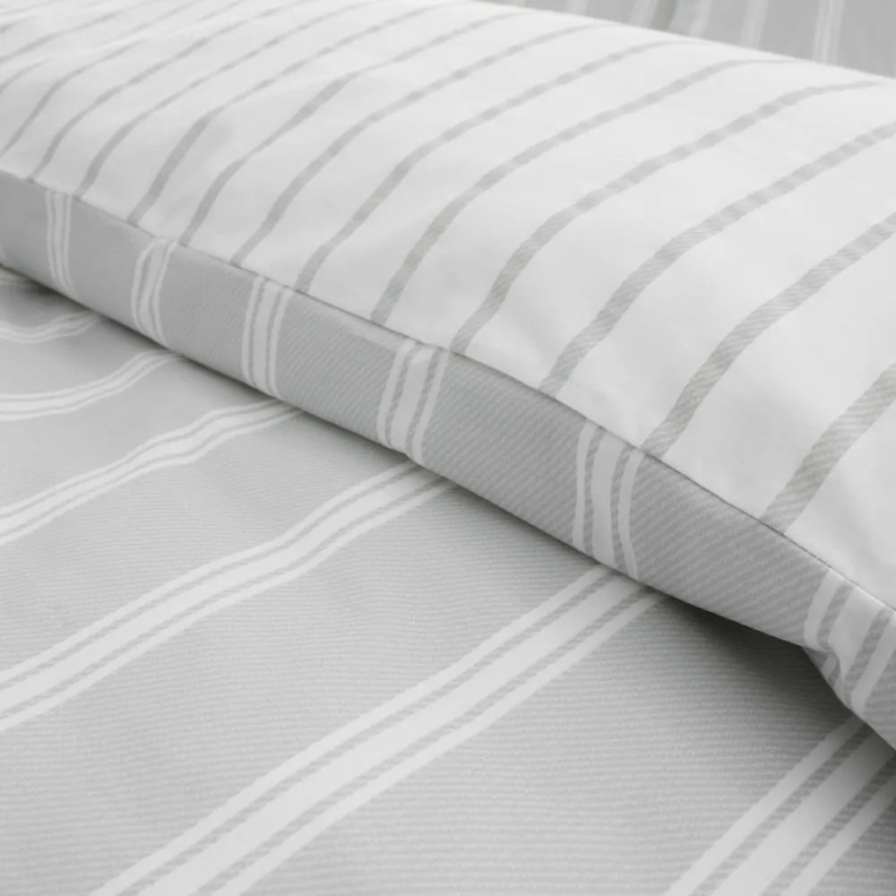 Szara bawełniana pościel dwuosobowa 200x200 cm Ashford Stripe – Bianca