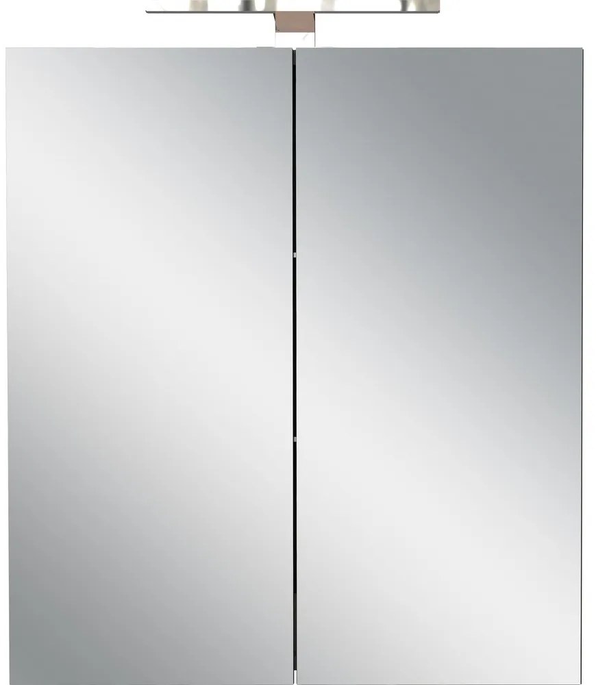 Antracytowa wisząca/z lustrem szafka łazienkowa 60x71 cm Arcena – Germania