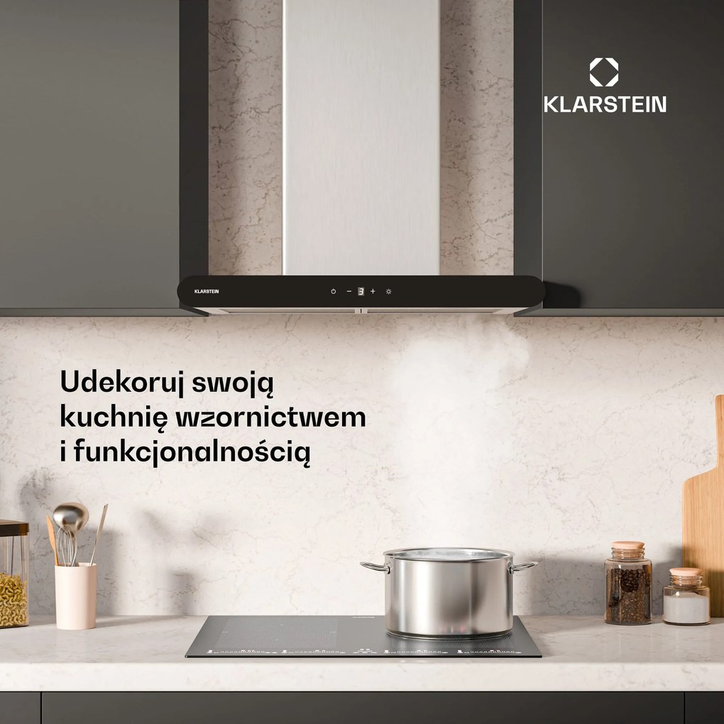 Klarstein CurveVent 533.9m³/h 60cm Okap Kominowy Srebrny