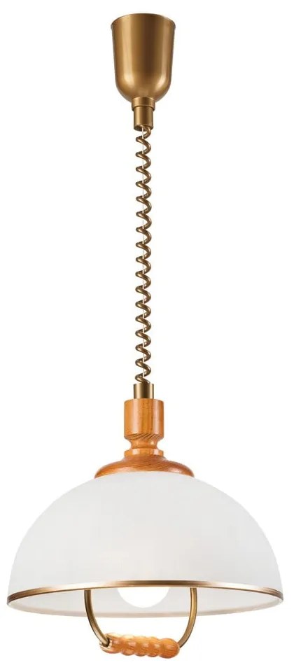 Lampa wisząca w kolorze miedzi ze szklanym kloszem ø 30 cm Ramona – LAMKUR