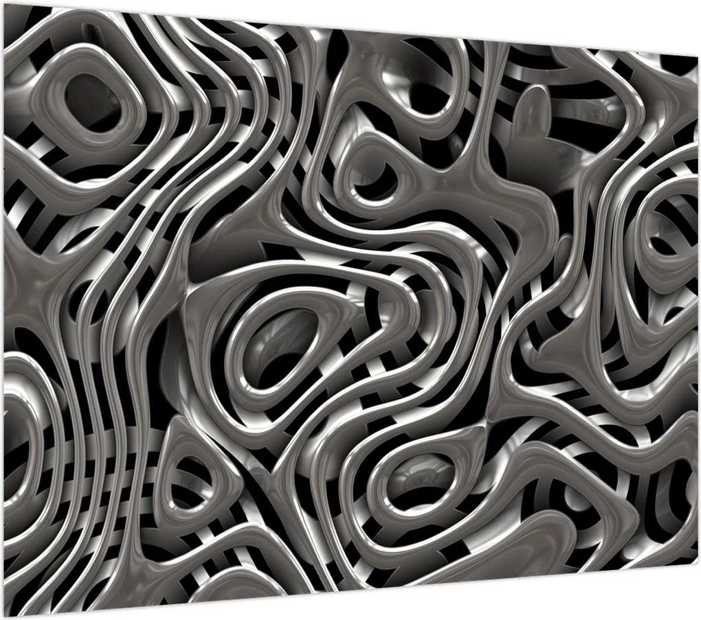 Obraz na szkle - Metaliczna abstrakcja (70x50 cm)