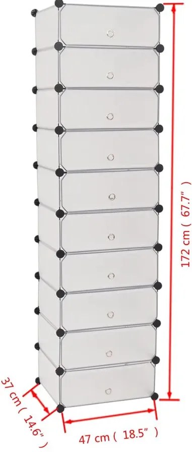 Biała wysoka szafka na buty E1-G64