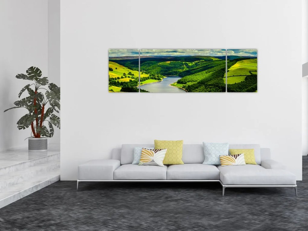 Obraz - Zielony krajobraz (170x50 cm)