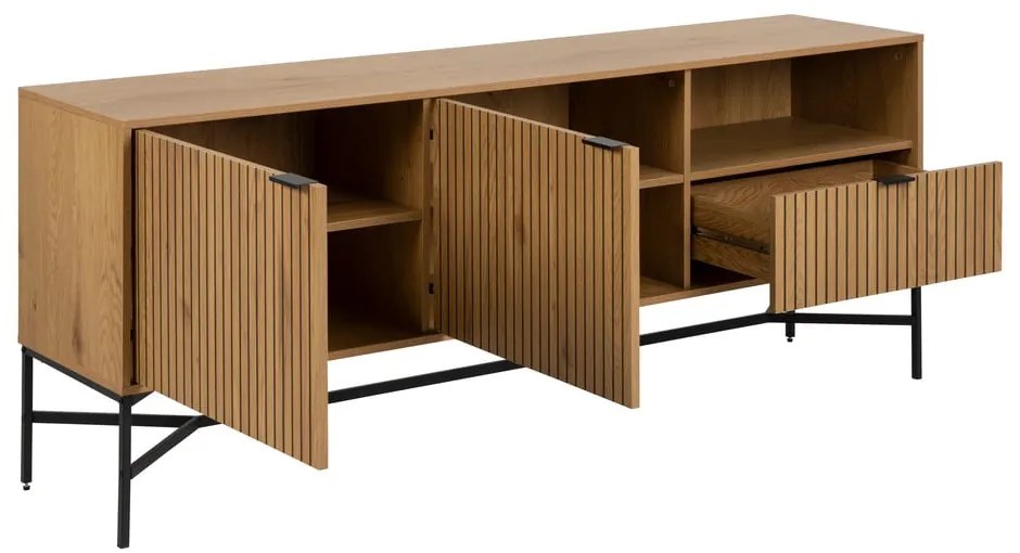 Niska komoda w dekorze dębu 180x70 cm Jaipur – Actona