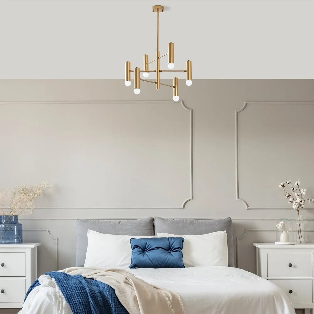 Lampa wisząca w kolorze złota z metalowym kloszem Gharib – Opviq lights