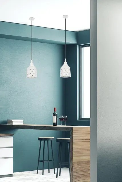 Biała lampa wisząca z ażurowym kloszem - 2X V153 F1-M20