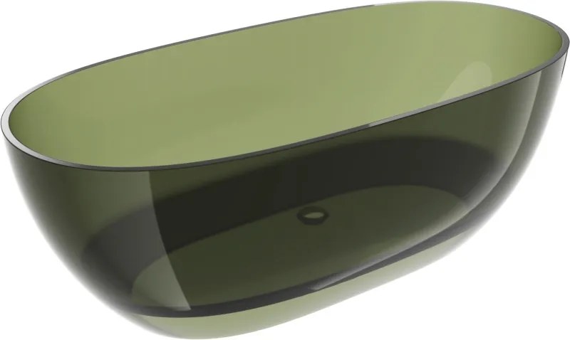 Mexen Pure wanna wolnostojąca transparentna 170 x 80 cm, olive, korek chrom - 58071708001
