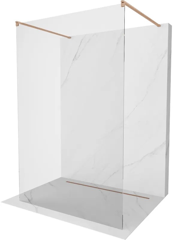 Mexen Kioto ścianka prysznicowa wolnostojąca 105 x 200 cm, transparent 8 mm, miedź szczotkowana - 800-105-002-65-00