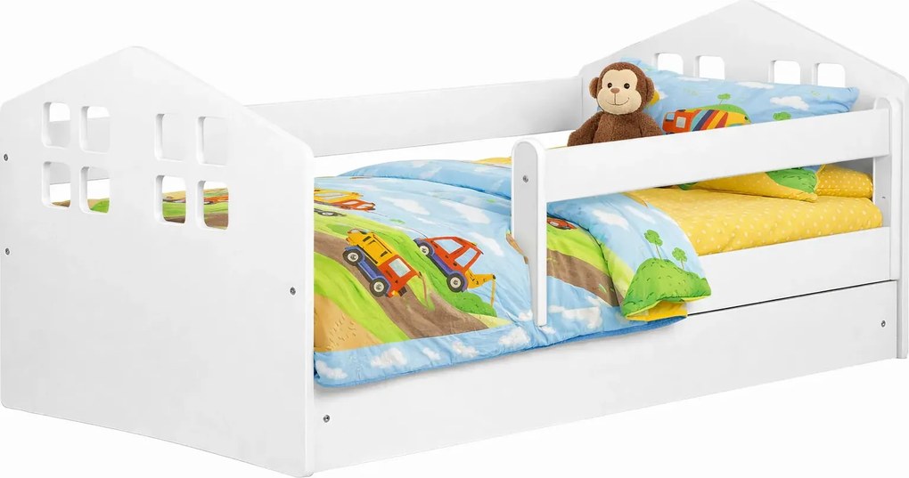 Białe łóżko dziecięce ze stelażem 80x180 L9-T67