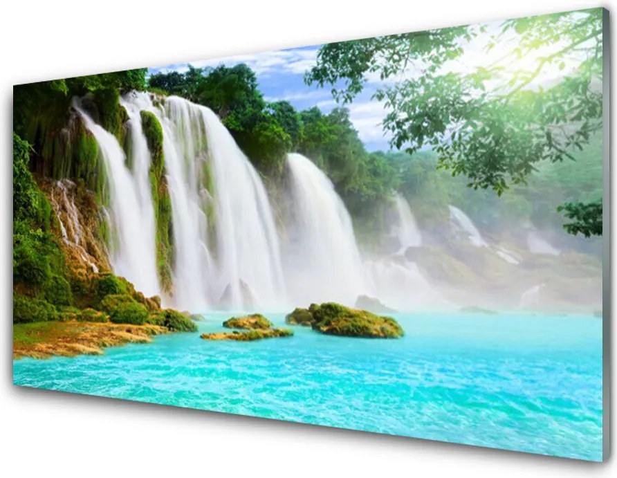 Panel Szklany do Kuchni Kaskada Czystej Wody