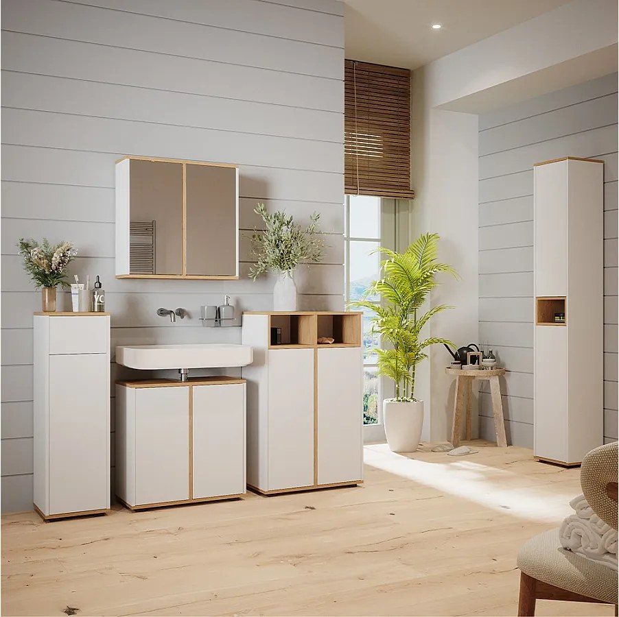 Zestaw mebli łazienkowych biały/artystyczny 60x30x62 didi