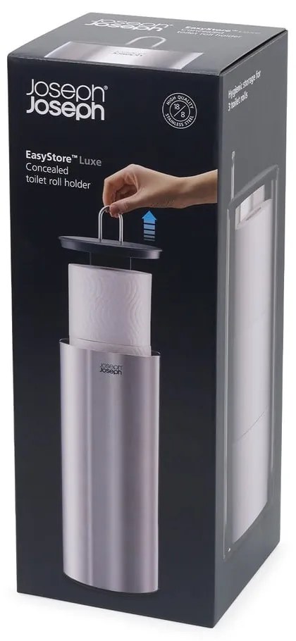Metalowy stojak na papier toaletowy w kolorze srebra Luxe – Joseph Joseph
