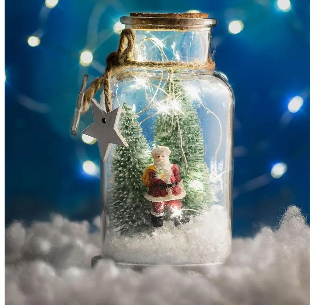 LED dekoracja świąteczna 10xLED/2xAA Mikołaj