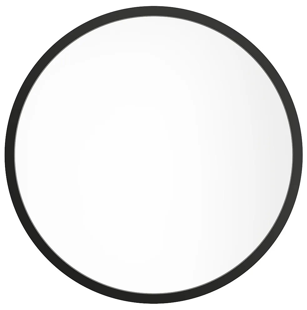 Lustro okrągłe ścienne dużych rozmiarów z drewna paulowni - śr. 150 cm - Czarny - ZANG