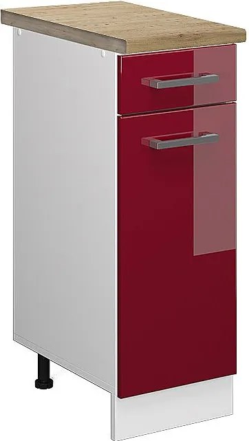 Szafka dolna do kuchni czerwony połysk 30x60x81.6 r-line