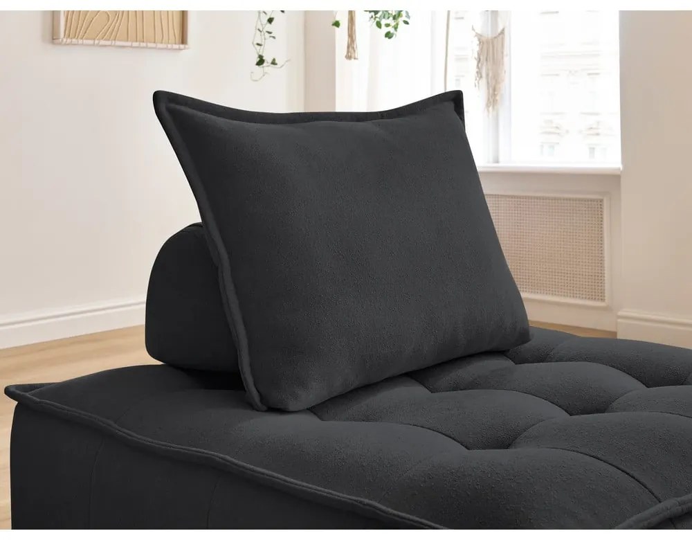 Ciemnoszary fotel z tkaniny szenilowej Elisa – Bobochic Paris