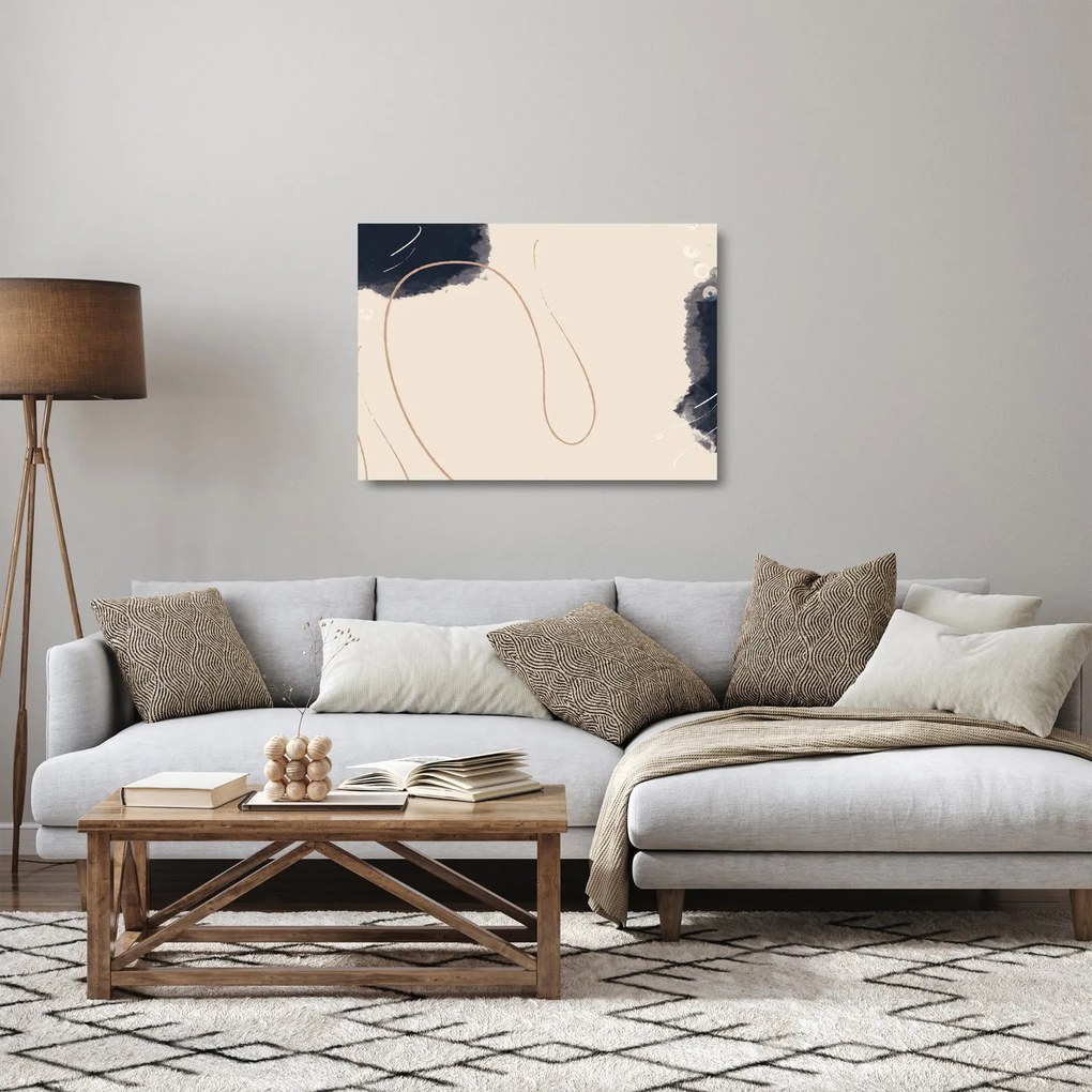 Obraz na szkle - Beżowa abstrakcja (70x50 cm)