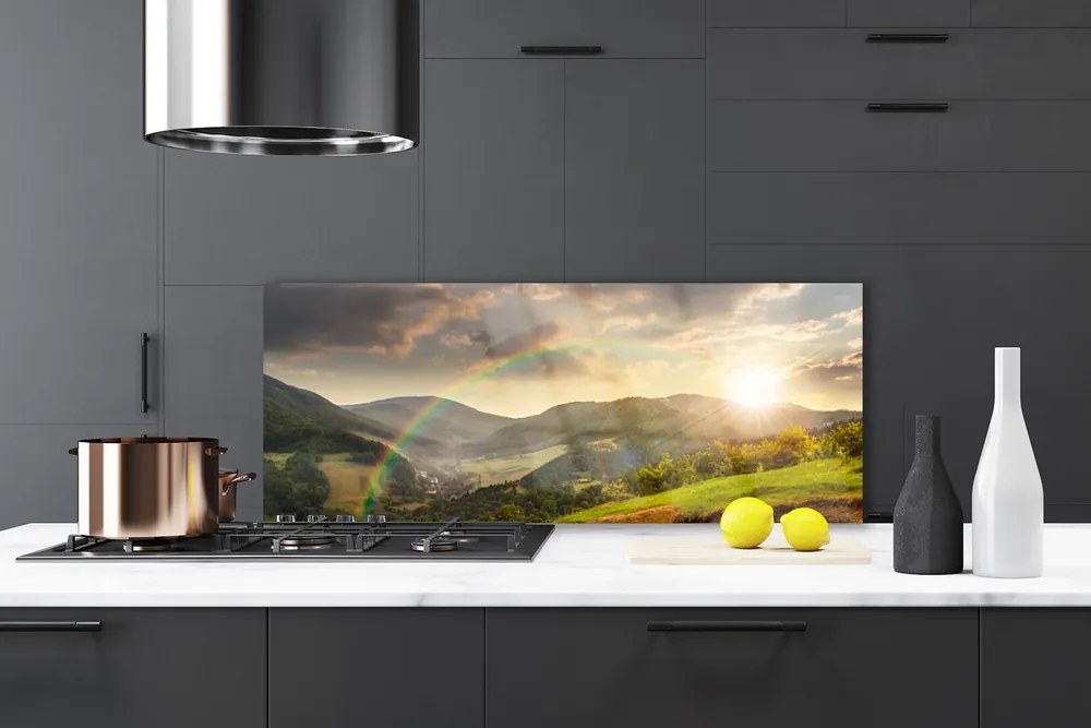 Dekor Szklany do Kuchni Ostatnie Promienie nad Doliną