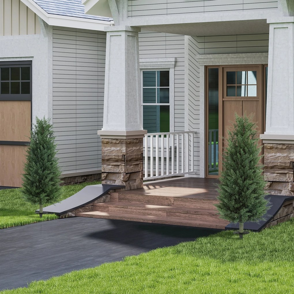 HOMCOM Zestaw 2 sztuk Sztucznych Roślin, Cyprysów z 831 Liśćmi, Wielofunkcyjne, Zielony