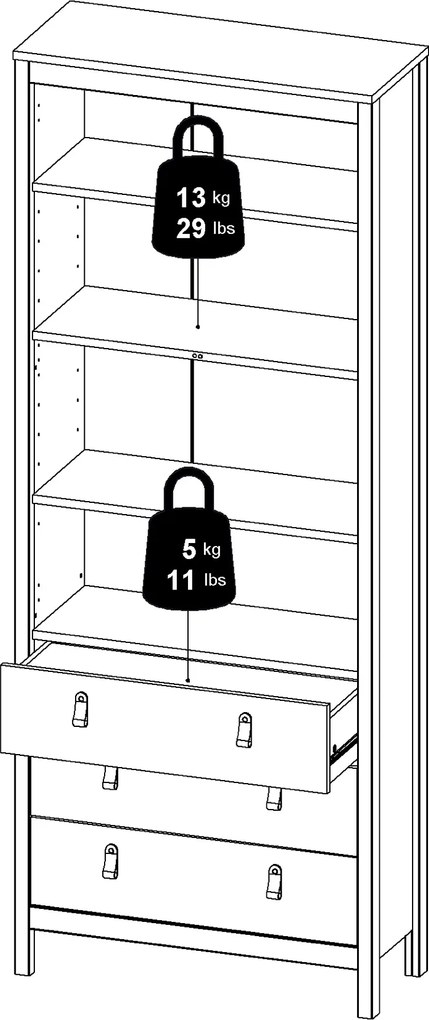 Dwudrzwiowa witryna z szufladami Madrid, kaszmir mat