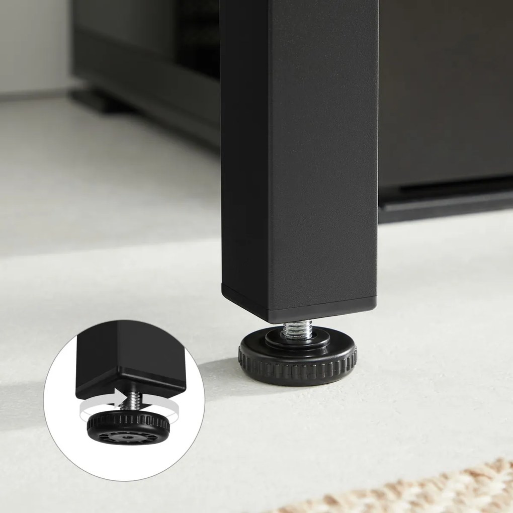 Czarny stół jadalny z blatem w dekorze dąb artisan TESSA 120x60 cm