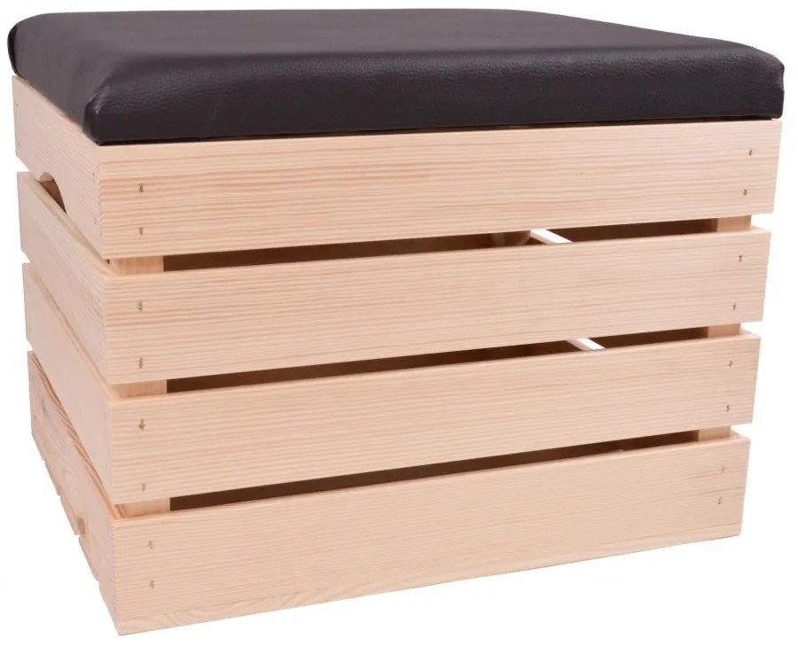 Pufa kufer skrzynia drewniana sosnowa siedzisko 50cm naturalna