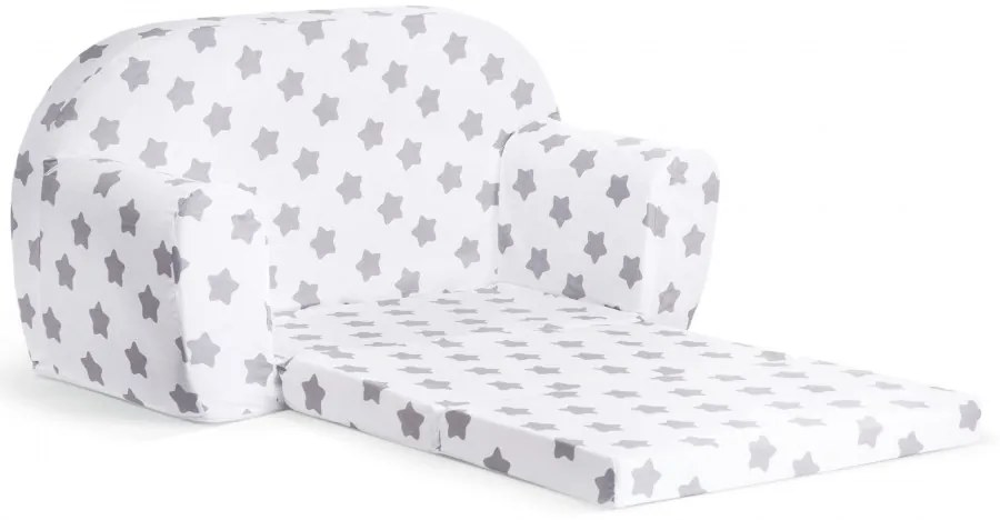 Mini sofka dla dzieci, piankowa 77x35cm rozkładana - szare pierniki