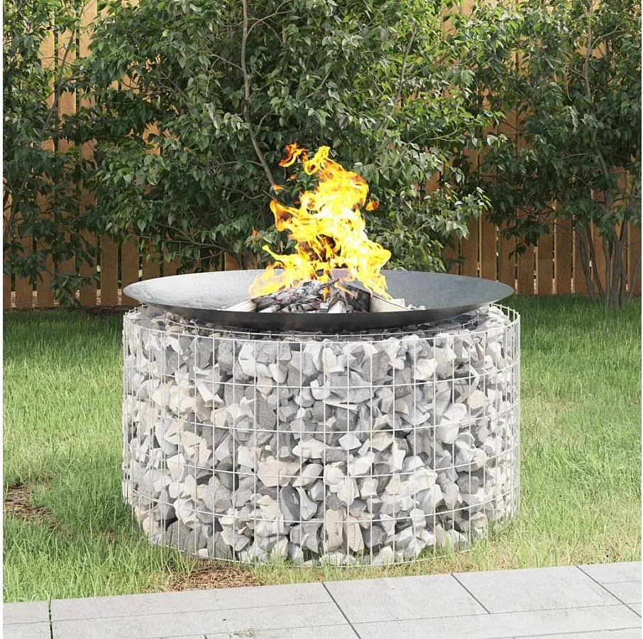 Palenisko gabionowe okrągłe Ø 100 cm z ocynkowanej stali do ogrodu i na taras