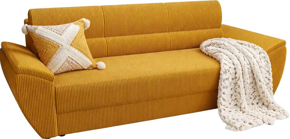 Musztardowa wersalka rozkładana D2-L95