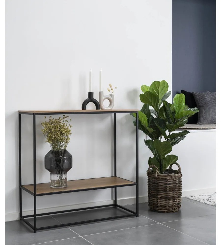 Konsola z blatem w dekorze dębu 80x36 cm Vita – House Nordic