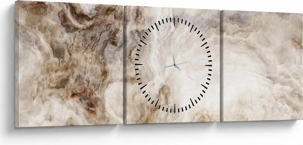 Obraz - Marmur (z zegarem) (90x30 cm)