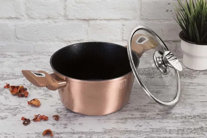 Aluminiowy złoty garnek z powłoką granitową 2,5L H0-H67