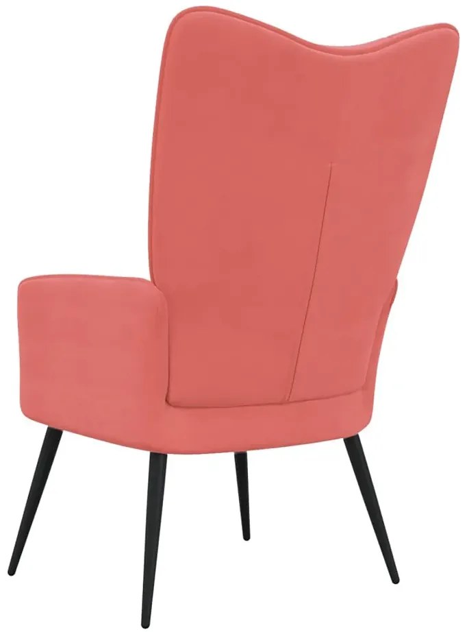Różowy welurowy pikowany fotel wypoczynkowy Z6-R42