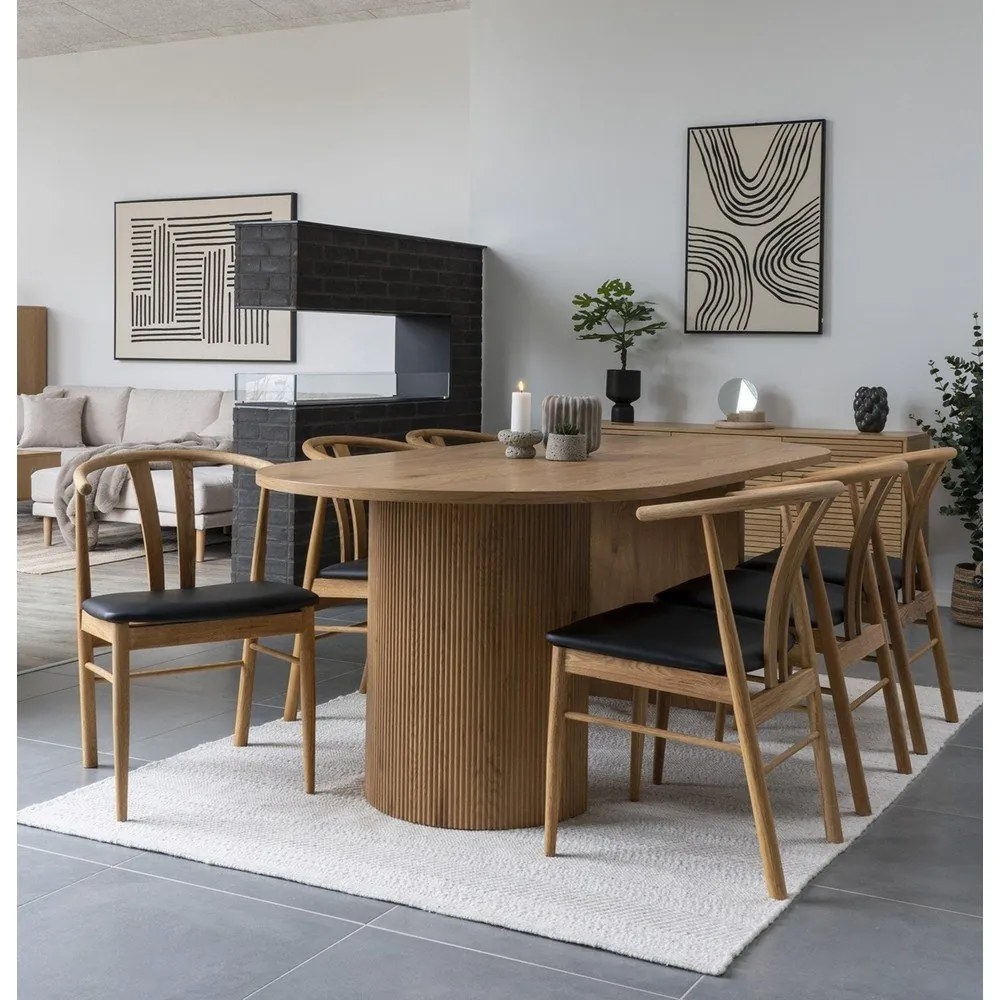 Czarno-naturalne krzesło z imitacji skóry Artenara – House Nordic