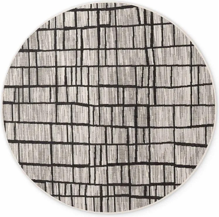 Czarno-kremowy okrągły dywan odpowiedni na zewnątrz ø 160 cm Haringey Crouch – Ted Baker