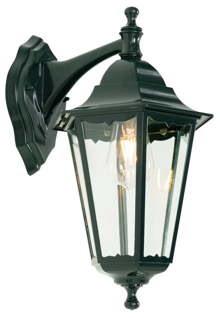 Klasyczna latarnia ścienna zewnętrzna ciemnozielona IP44 - New Orleans dół