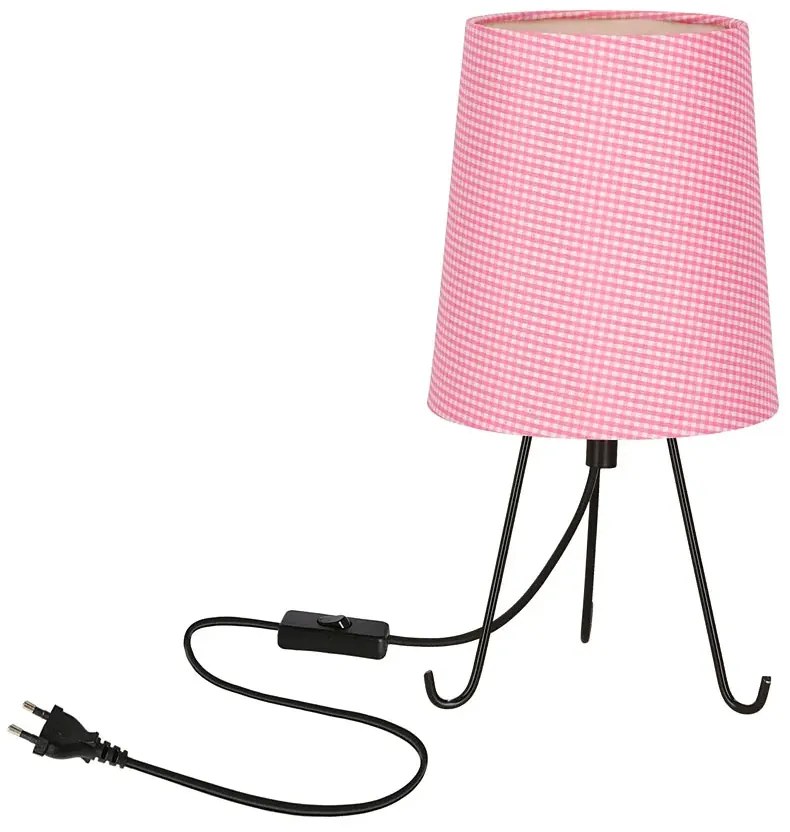 Różowa lampka stołowa z abażurem - D246 Z1-M84
