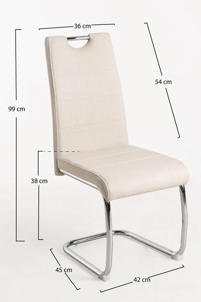 Zestaw 4 Krzese Hallen Tkanina