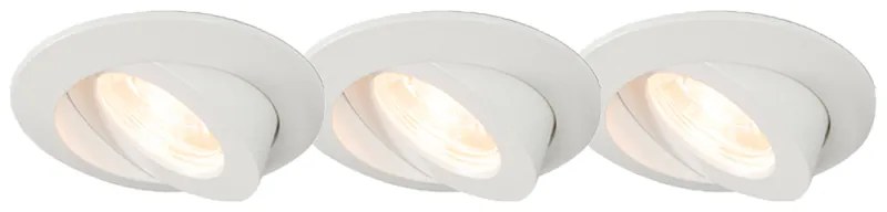 Zewnetrzna Zestaw 3 reflektorów do wbudowania w kolorze białym, z diodą LED IP44 - Relax LED Nowoczesny Oswietlenie zewnetrzne