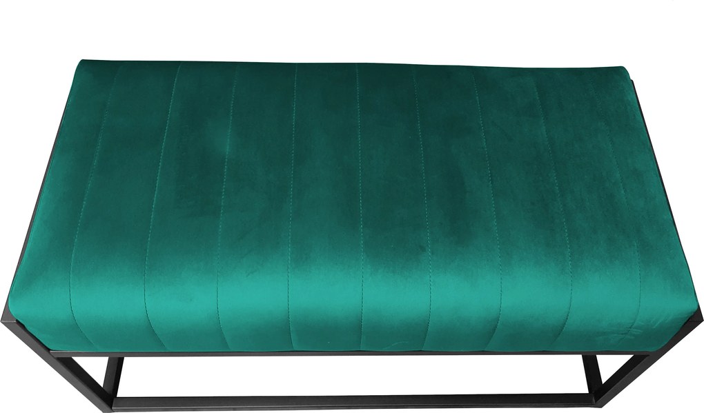 Ławka KAYA tkanina Welur loft ławka metal : Kolor Stelaża - Czarny , Kolor tkaniny - VELVET - MG20, Typ tkaniny - Velvet