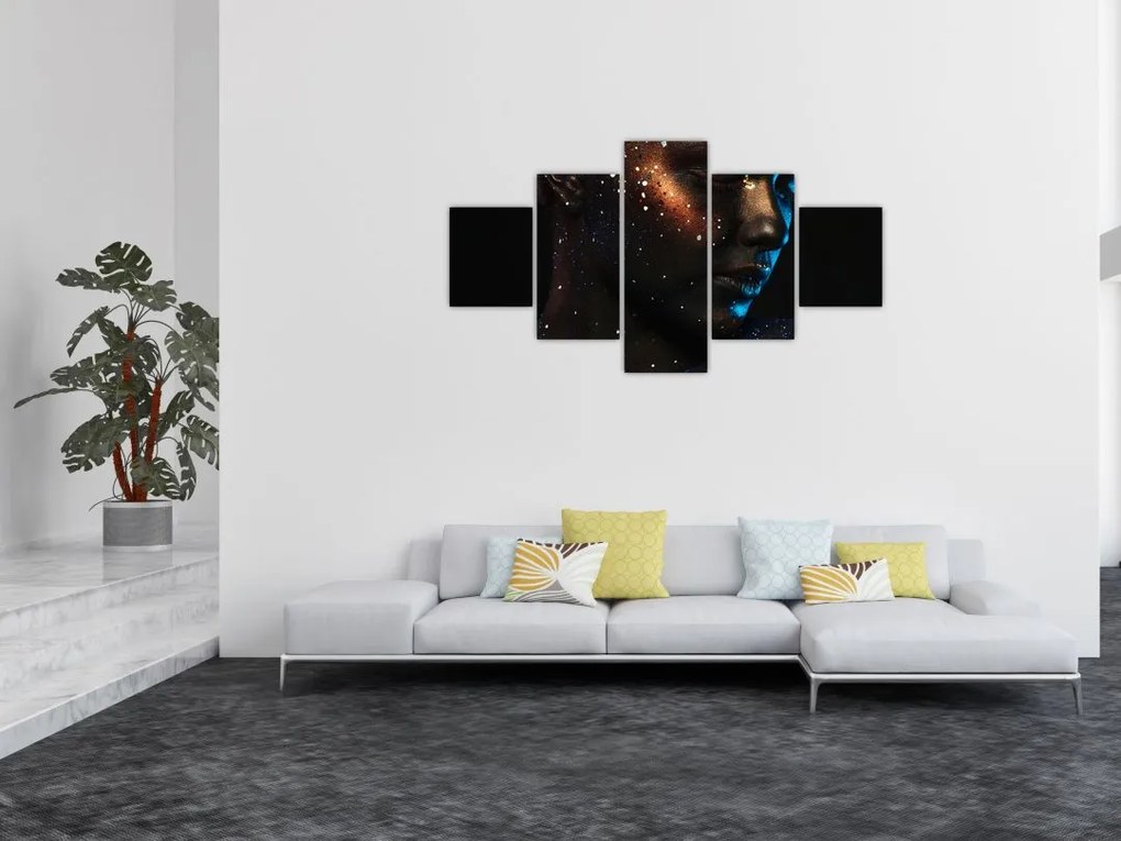 Błyszczący obraz kobiety (125x70 cm)