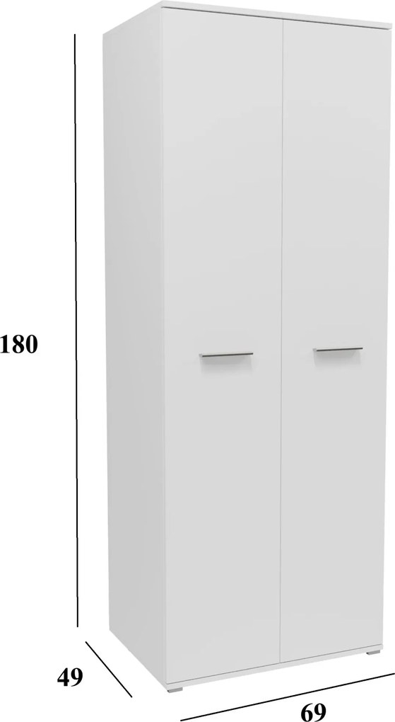 Kaszmirowa szafa dwudrzwiowa na ubrania z drążkiem F9-C76