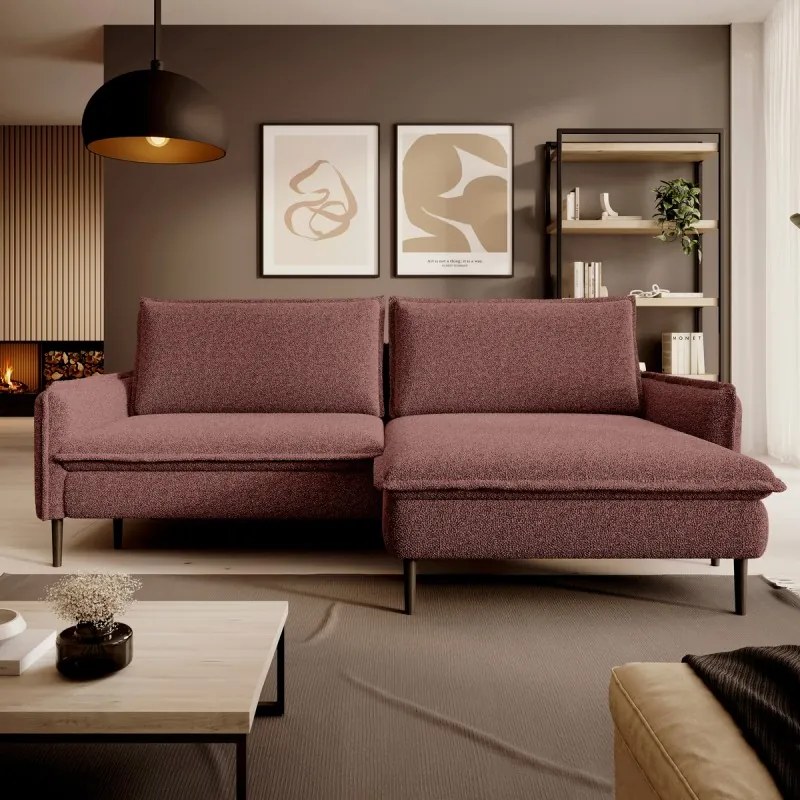 Narożnik GLOSSY z funkcją spania zestaw z poduszkami WERSAL